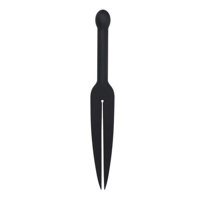 EDGE Silicone Tawse - Black Silicone Tawse Whip with Insertable Handle