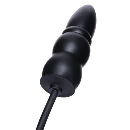 Size Up 5.5 Inch Ripple Inflatable Butt Plug - Black 15.2 cm Inflatable Butt Plug