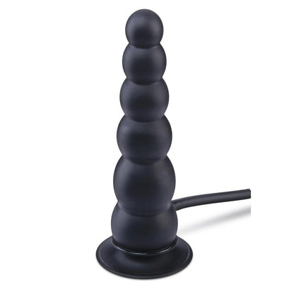 Size Up 7 Inch Ripple Inflatable Butt Plug - Black 20.3 cm Inflatable Butt Plug