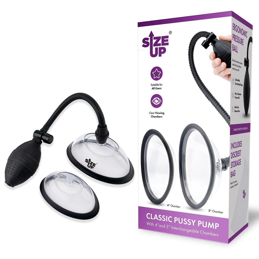 Size Up Classic Pussy Pump with 2 Chambers - Vagina Pump with 2 Interchangeable Chambers