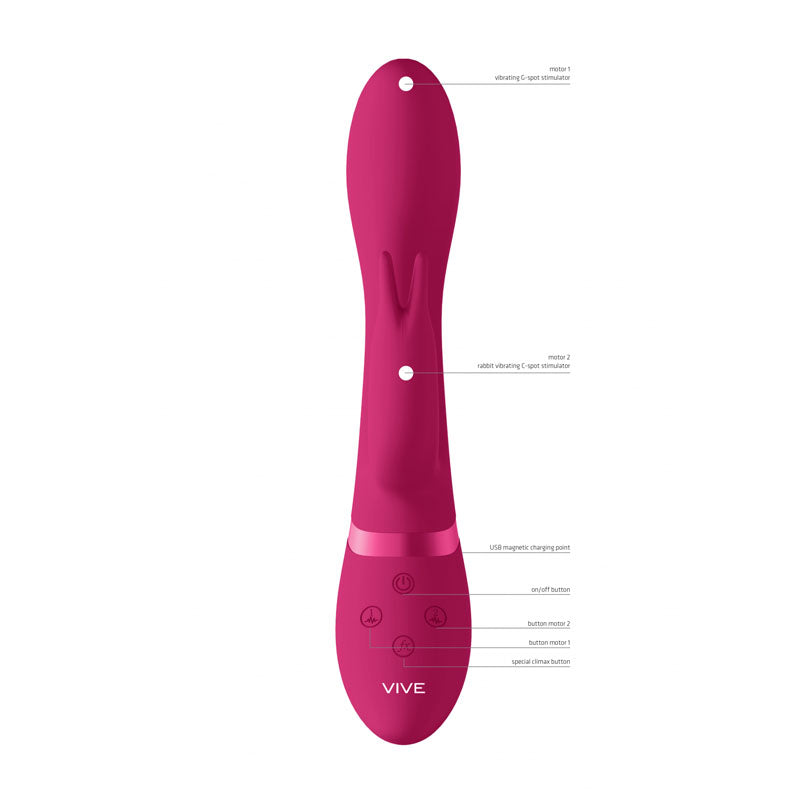 Vive Zosia - Pink 21.3 cm USB Rechargeable Rabbit Vibrator