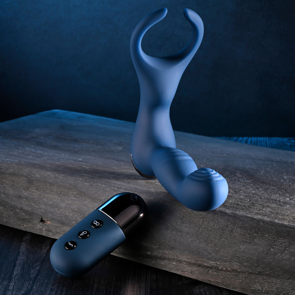 Zero Tolerance BY ALL MEANS - Blue 13.4 cm USB Rechargeable Prostate Massager with Cock Ring